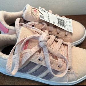 Adidas Kids Light Pink and Gray Sneakers